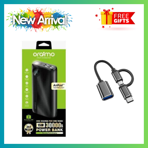 LIMITED OFFER !!!! BRAND NEW ORAIMO TRAVELLER POWER BANK 30000mah/27000mAh/20000mAh/10000mAh 12W Smart Fast Charging Slim Portable Power Bank type C in/out Charging universal Compatibility