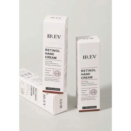 IREV Retinol Hand Cream - Antiaging Hand Treatment Cream Softens Smoothes Protects Hands Nails Cuticles - For Younger Looking Hands Vitamin A Minimises Age Effect on Skin