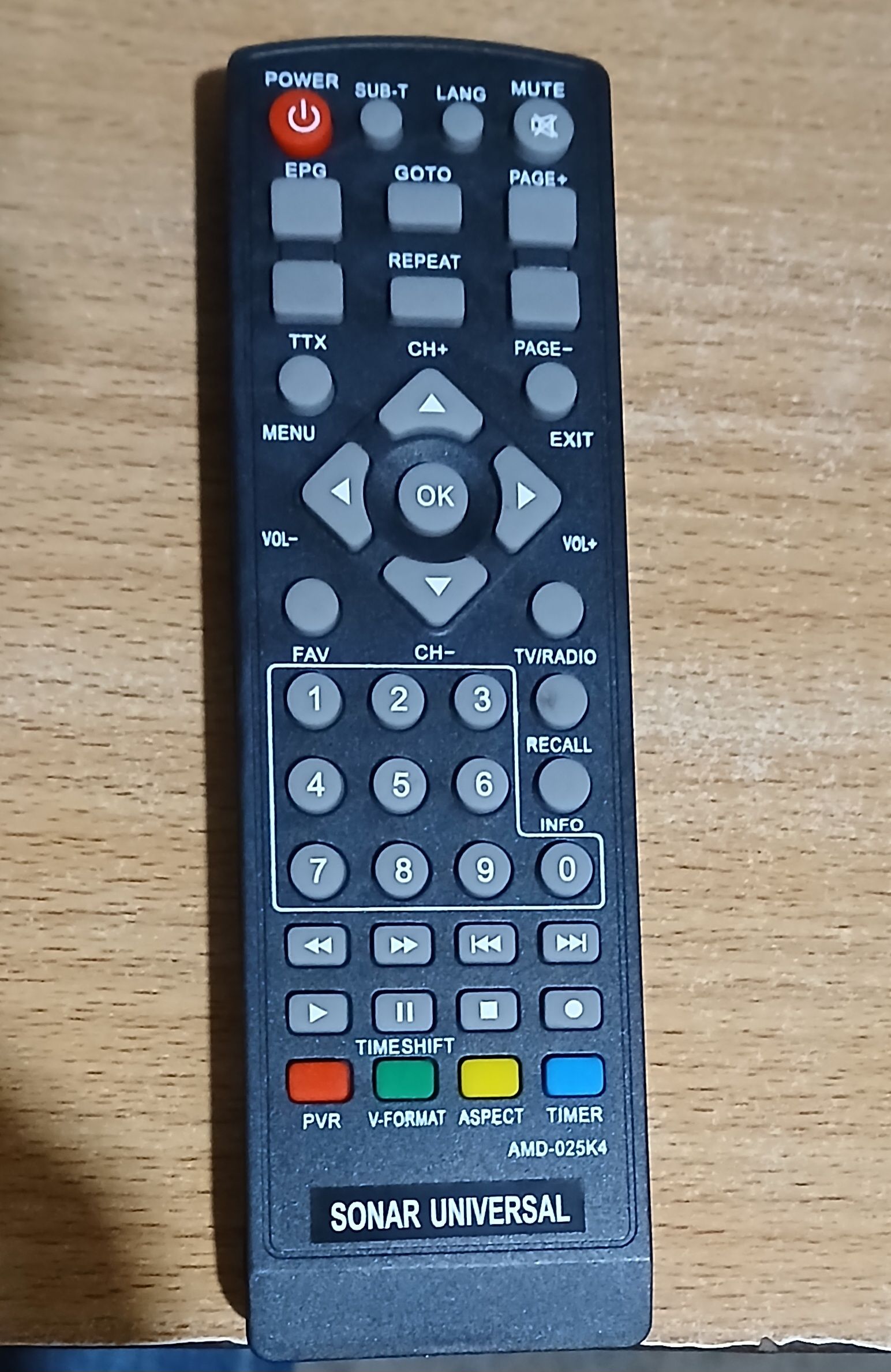 Sonar Free To Air Universal Decoder Remote Control - Black