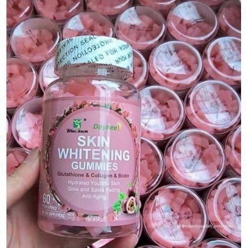 Skin Whitening Gummies with Glutathione, Vitamin C and Collagen - Skin Lightening and Brightening Vitamin Glutathione and Collagen Knuckles soft gel gummies Dark Spot Remover Gummies
