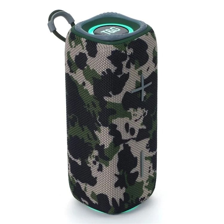 T&G TG-654 RGB Light Portable Bluetooth-compatible Speaker FM Radio Waterproof Wireless Music Subwoofer - Camouflage
