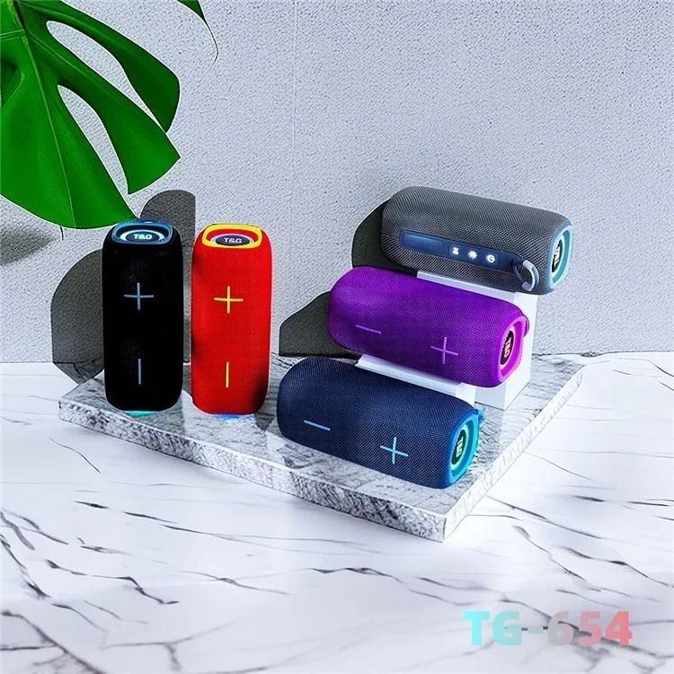 T&G TG-654 RGB Light Portable Bluetooth-compatible Speaker FM Radio Waterproof Wireless Music Subwoofer - Camouflage