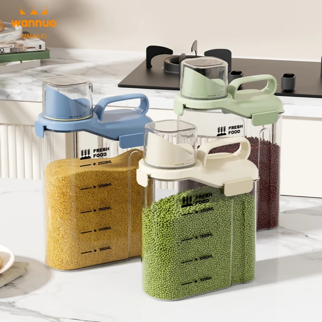 🍬🍬Home storage Solutions✨✨ Acrylic cereal container. made of plastic and PP. can be used for a long time, and you don't have to worry about it breaking.maximize the freshness and extend the storage.