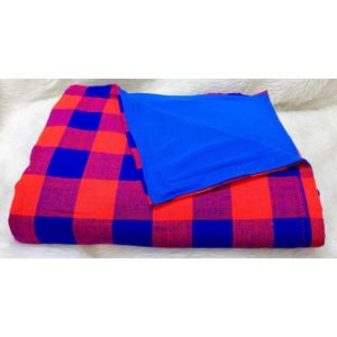 Butterfly 100% African Multi Colored Maasai Shuka - Warm And Heavy With Fleece Lining