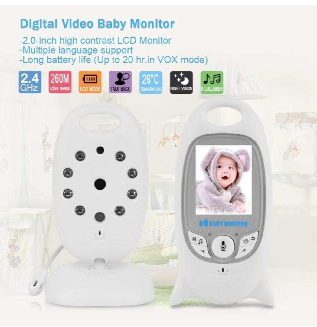 Video Baby Monitor with Night Version Camera Two Way Talk Temperature Monitoring 2.0 inch LED Monitor Color Display