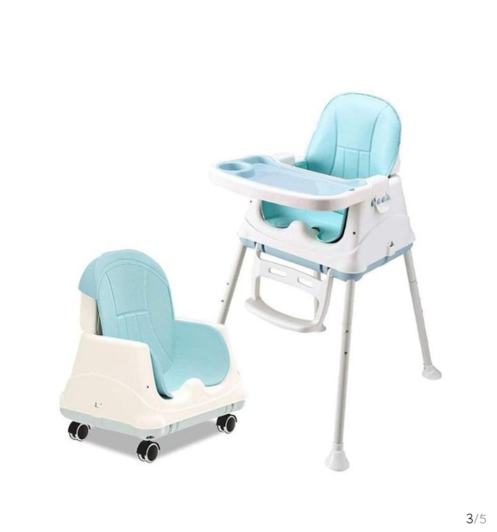 Premium High Chair for Babies I Kids Portable 3 in 1 Safety Feeding Booster Seat Toddler Dining Table Chair Wheel & Cushion