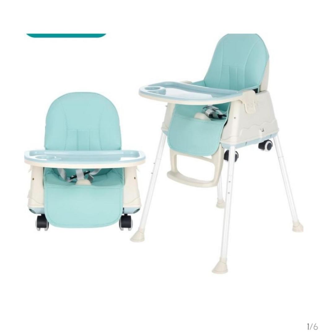 Premium High Chair for Babies I Kids Portable 3 in 1 Safety Feeding Booster Seat Toddler Dining Table Chair Wheel & Cushion