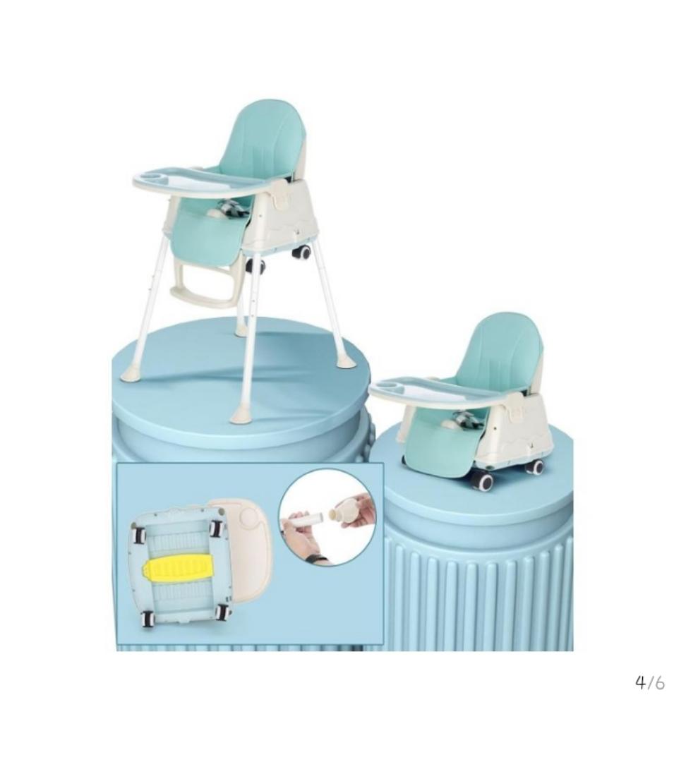 Premium High Chair for Babies I Kids Portable 3 in 1 Safety Feeding Booster Seat Toddler Dining Table Chair Wheel & Cushion