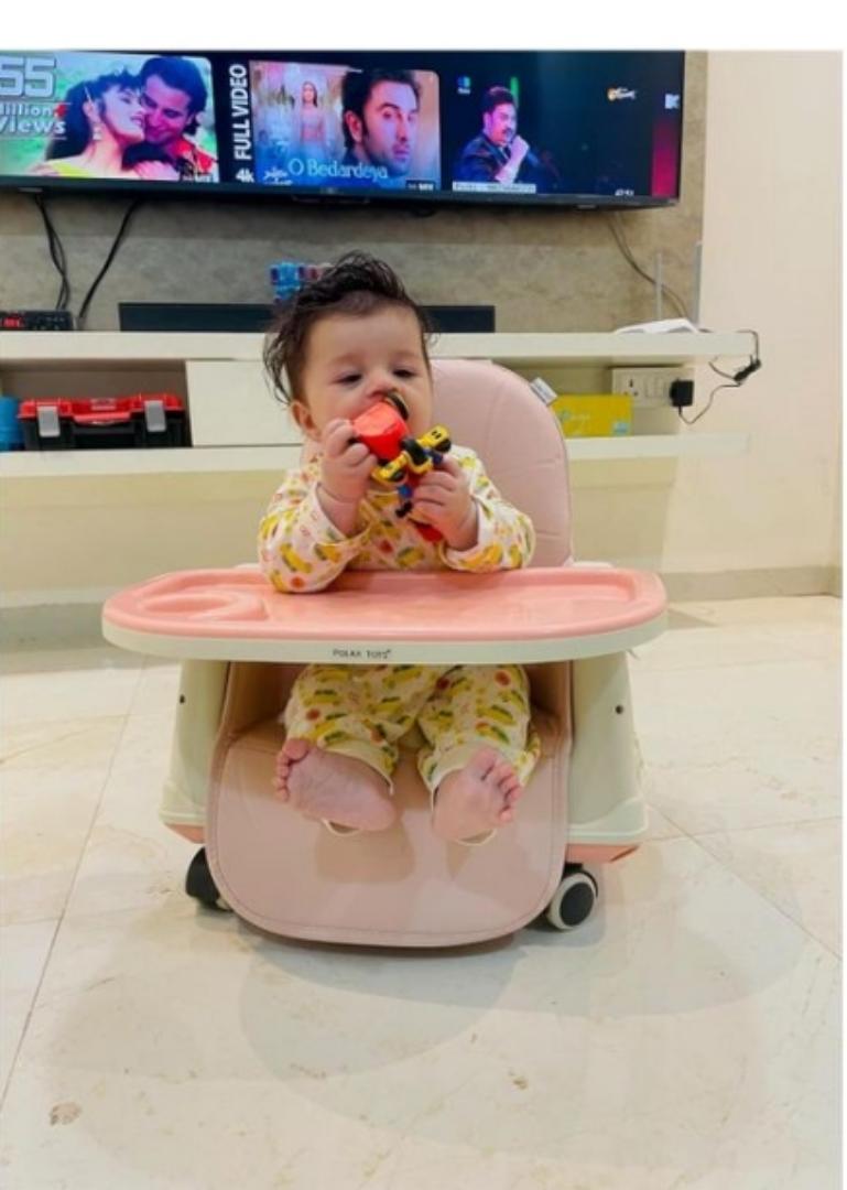 Premium High Chair for Babies I Kids Portable 3 in 1 Safety Feeding Booster Seat Toddler Dining Table Chair Wheel & Cushion