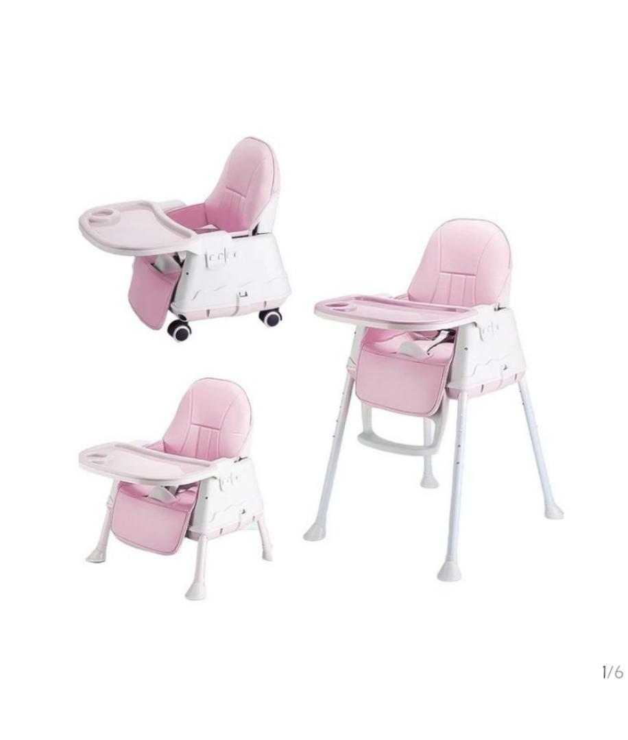 Premium High Chair for Babies I Kids Portable 3 in 1 Safety Feeding Booster Seat Toddler Dining Table Chair Wheel & Cushion