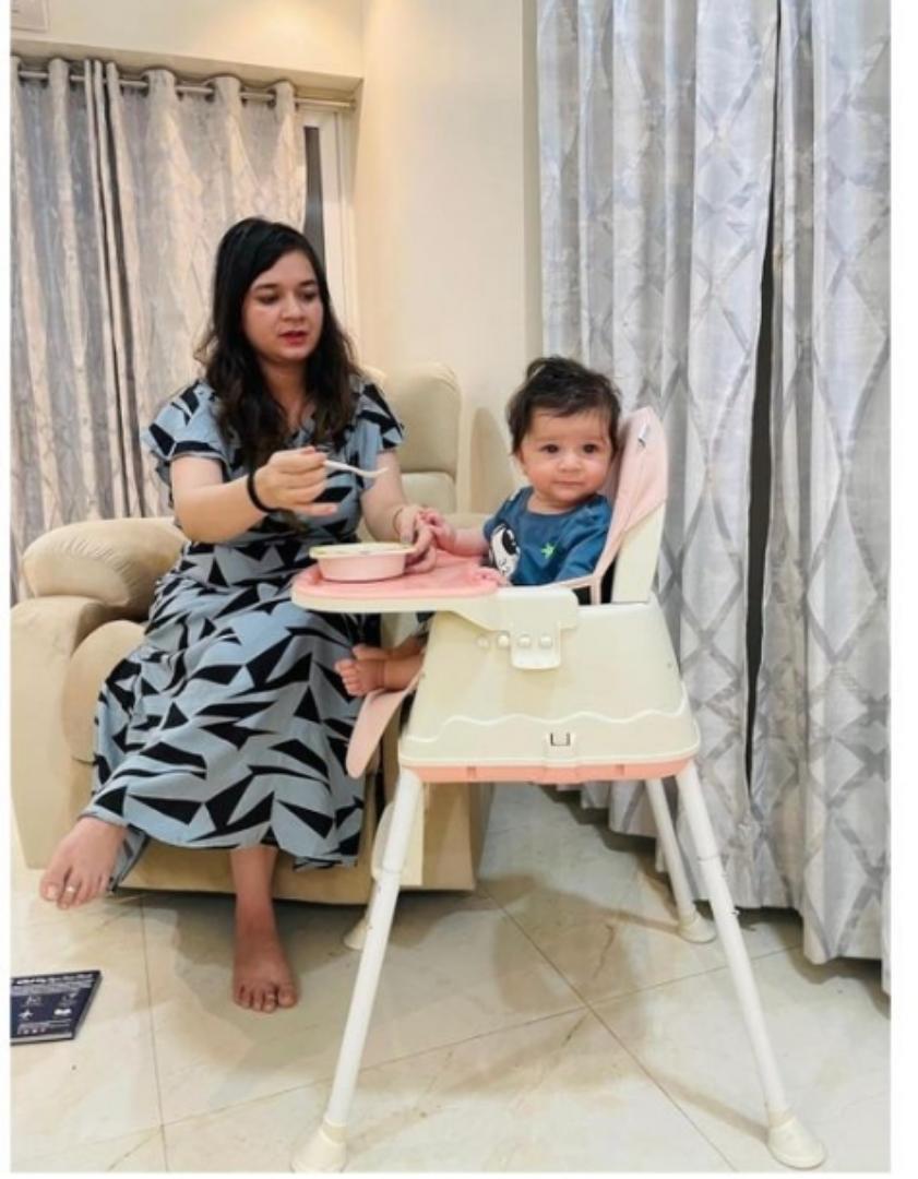 Premium High Chair for Babies I Kids Portable 3 in 1 Safety Feeding Booster Seat Toddler Dining Table Chair Wheel & Cushion