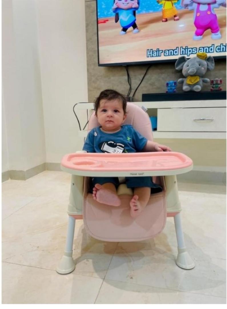 Premium High Chair for Babies I Kids Portable 3 in 1 Safety Feeding Booster Seat Toddler Dining Table Chair Wheel & Cushion