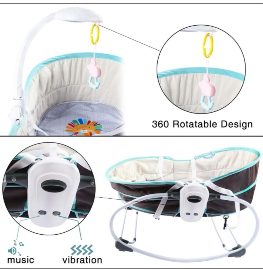 5 in 1 Baby Cradle Portable Baby Swing Bassinet for Newborns, Jumpers and Bouncers Baby Chair for Infants, Travel Bassinets for Babies, Baby Bed Toddler Swing Rocking Chair for Nursery