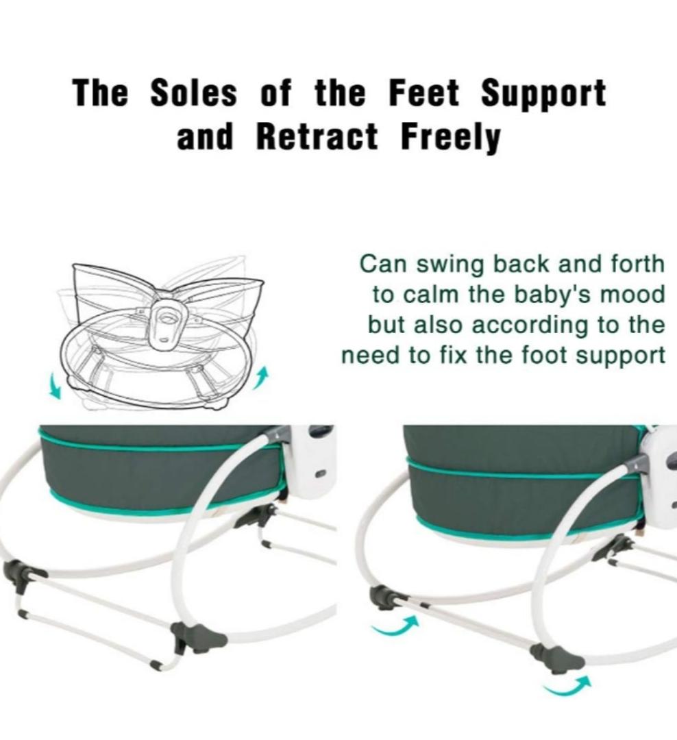 5 in 1 Baby Cradle Portable Baby Swing Bassinet for Newborns, Jumpers and Bouncers Baby Chair for Infants, Travel Bassinets for Babies, Baby Bed Toddler Swing Rocking Chair for Nursery
