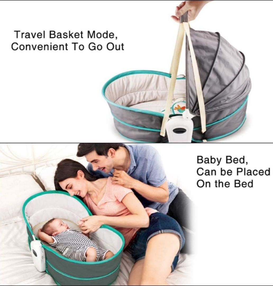 5 in 1 Baby Cradle Portable Baby Swing Bassinet for Newborns, Jumpers and Bouncers Baby Chair for Infants, Travel Bassinets for Babies, Baby Bed Toddler Swing Rocking Chair for Nursery