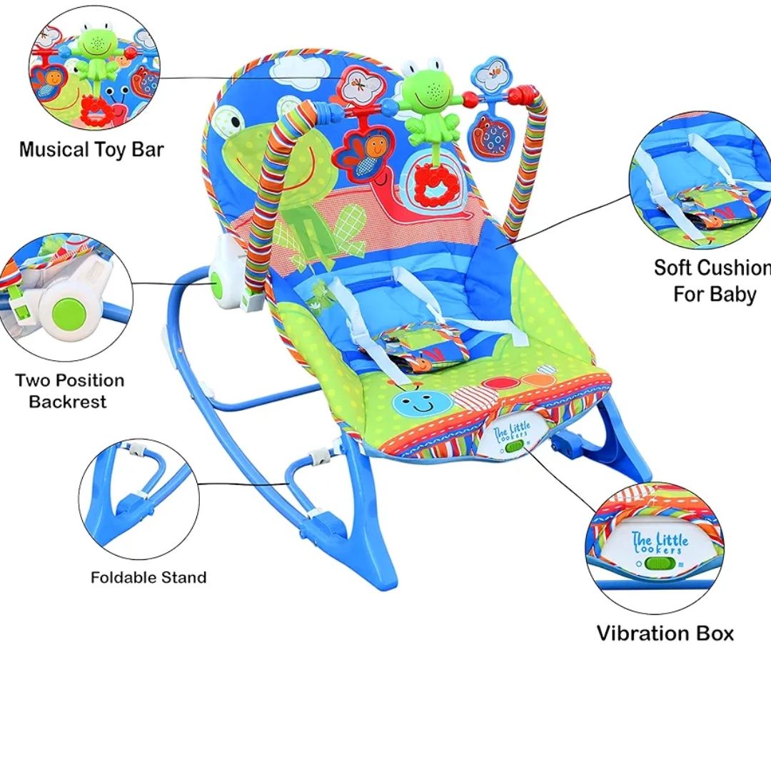 2 in 1 Infant to Toddler Baby Musical Rocker for Baby Boys/Girls/Toddlers/Infants