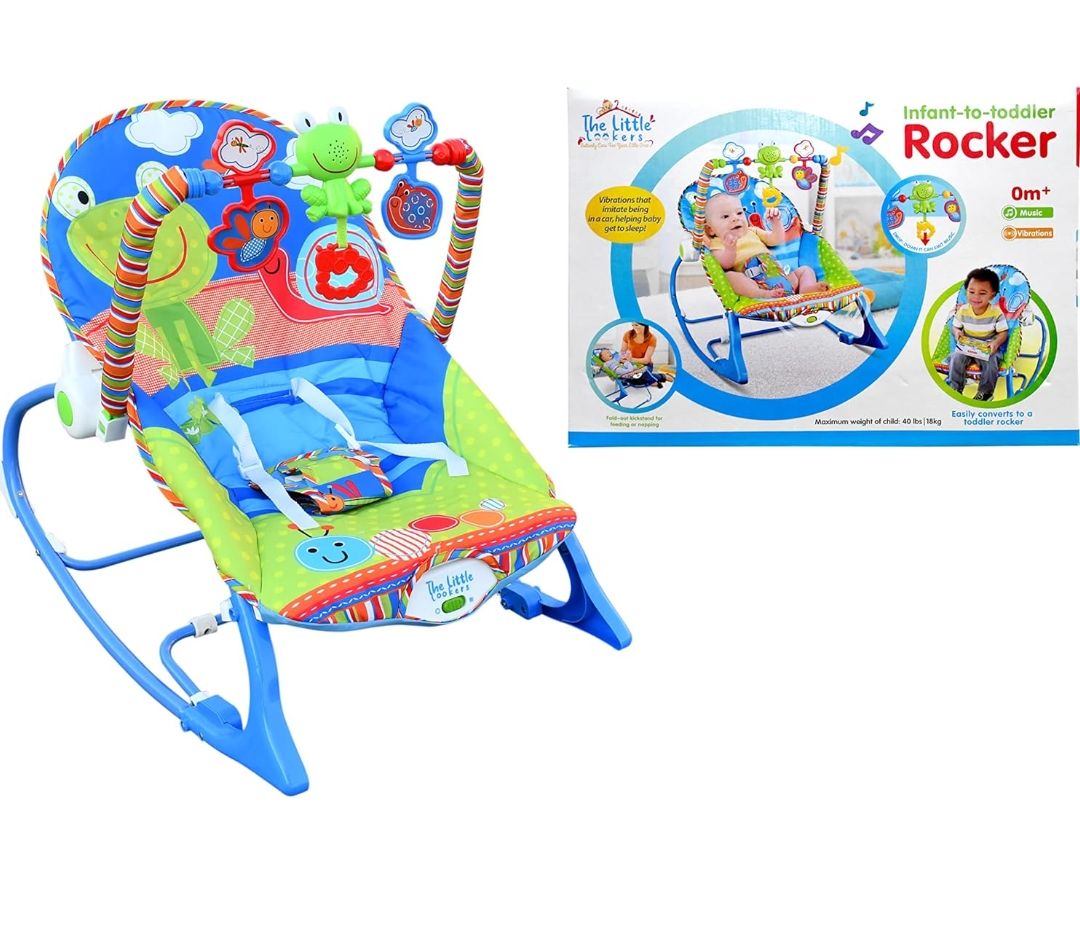 2 in 1 Infant to Toddler Baby Musical Rocker for Baby Boys/Girls/Toddlers/Infants