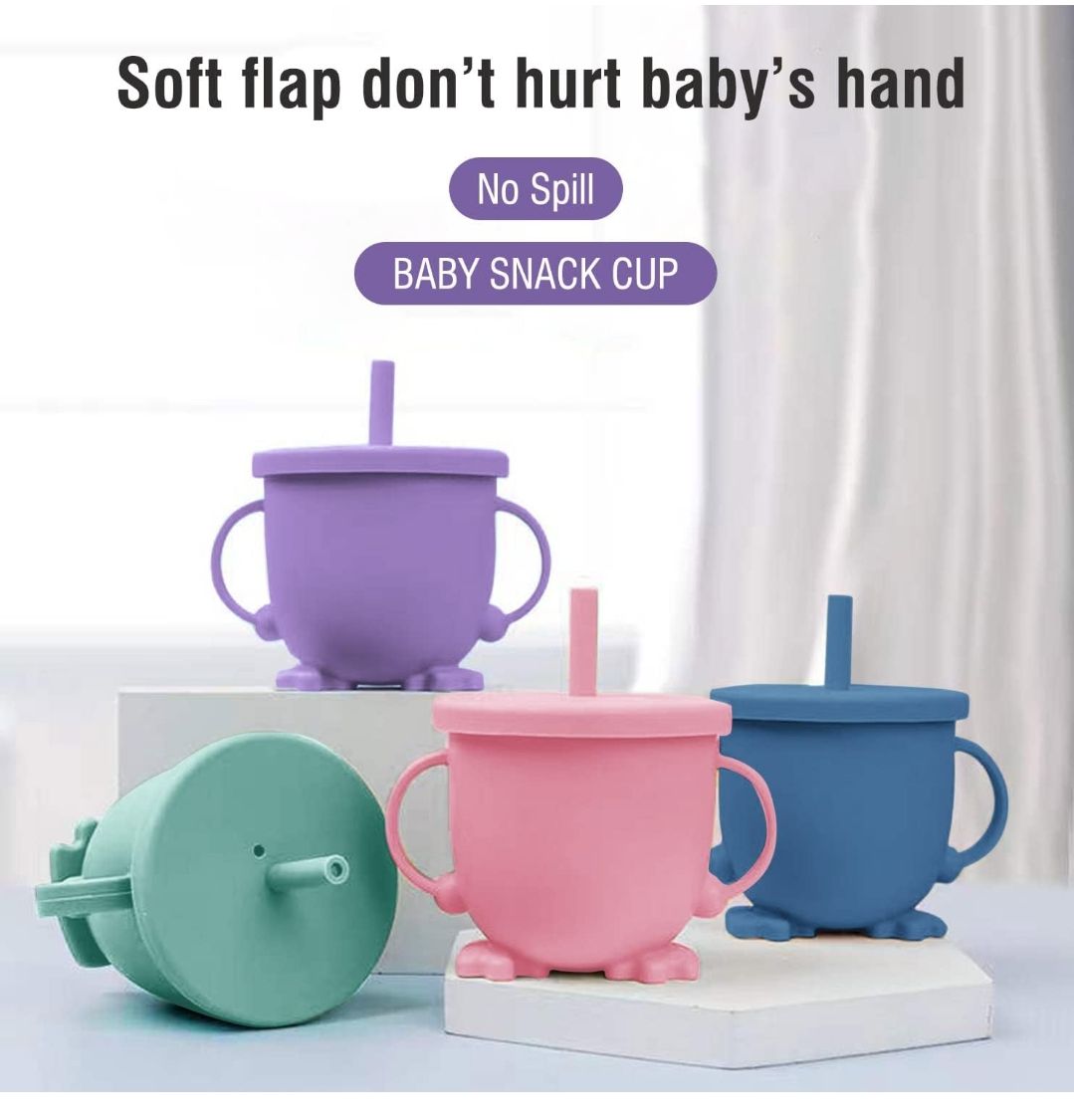 8PCS Silicone Baby Feeding Set, Baby Led Weaning Supplies with Suction Bowl Divided Plate, Toddler Self Feeding Dish Set with Spoons Forks Sippy Cup Adjustable Bib, Baby Eating Utensils