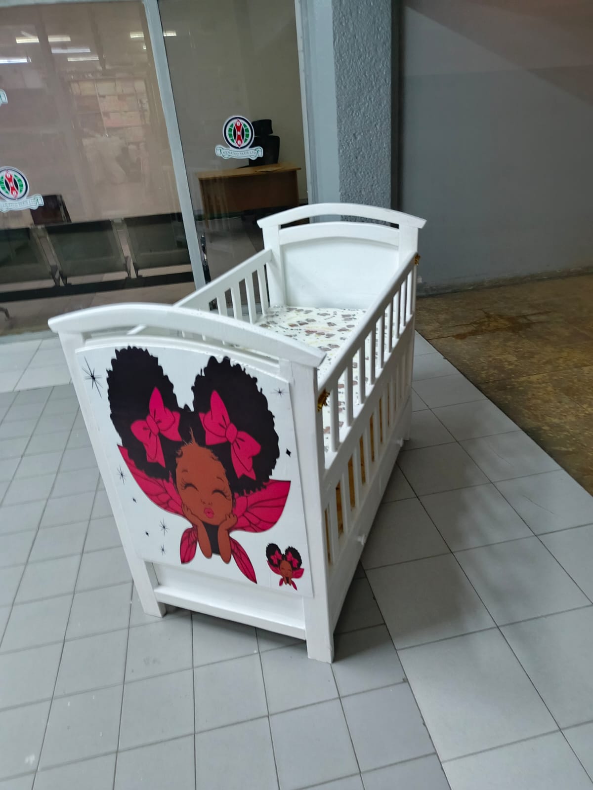 Baby Wooden Bed With 4" Mattress ,Two Sleeping levels, Cosleep Option, Breathable, Good Finishing- Size 2ft by 4ft