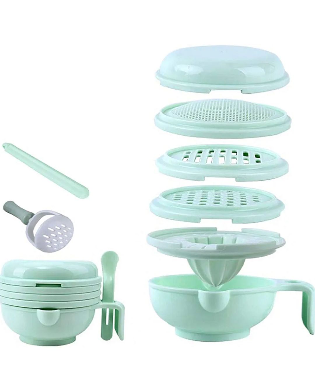 Mash and Serve Bowl Baby Food Maker Masher Portable Baby Food Feeder Processor Smasher Vegetables Fruit Ricer Tool