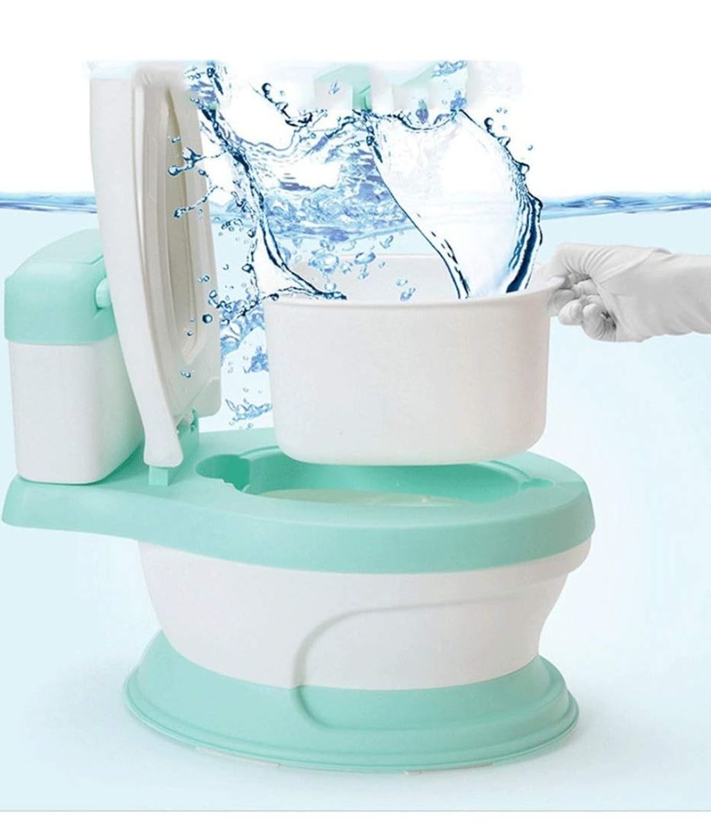 Potty Training Toilet, Car Toilet Portable Child Toilet Bowl Travel Car Portable Toilet Potty - Training Toilet for Toddler - with Flushing Sounds and Wipe Dispenser