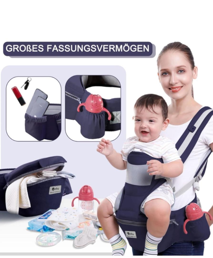 Baby Carrier, Multifunctional Ergonomic Baby Carrier for 0-36 Months, All-in-One Child Carrier with Hip Seat, Adjustable Seat, Baby Carrier with 6 Carrying Positions for Infants (Dark Blue)