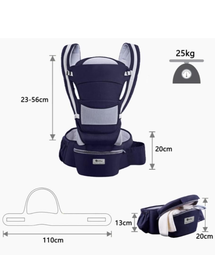 Baby Carrier, Multifunctional Ergonomic Baby Carrier for 0-36 Months, All-in-One Child Carrier with Hip Seat, Adjustable Seat, Baby Carrier with 6 Carrying Positions for Infants (Dark Blue)