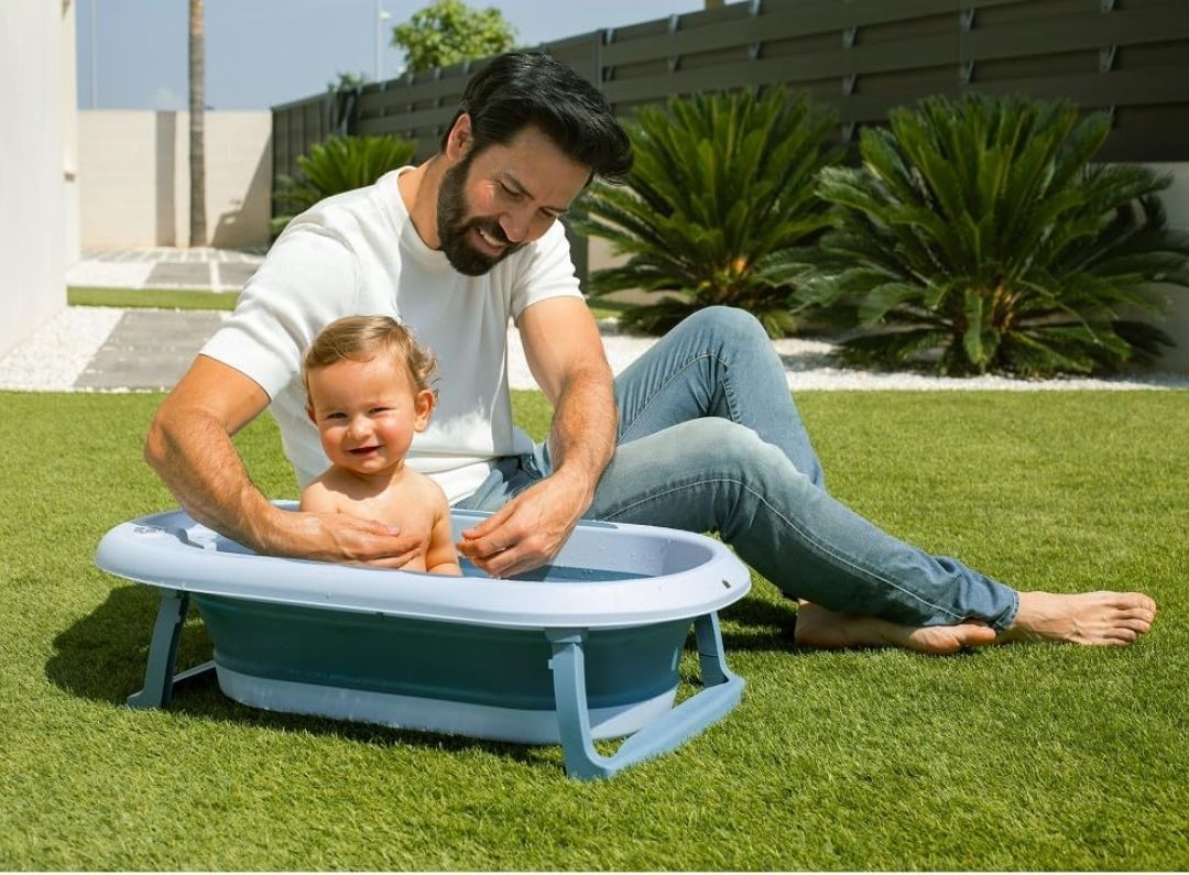 Foldable Baby Bathtub for Kids with Anti-Skid Base | Portable Bath Tub Baby Kids Mini Swimming Pool Bather for Babies | Baby Bath tub for Kids Boys & Girls 0-3 Years