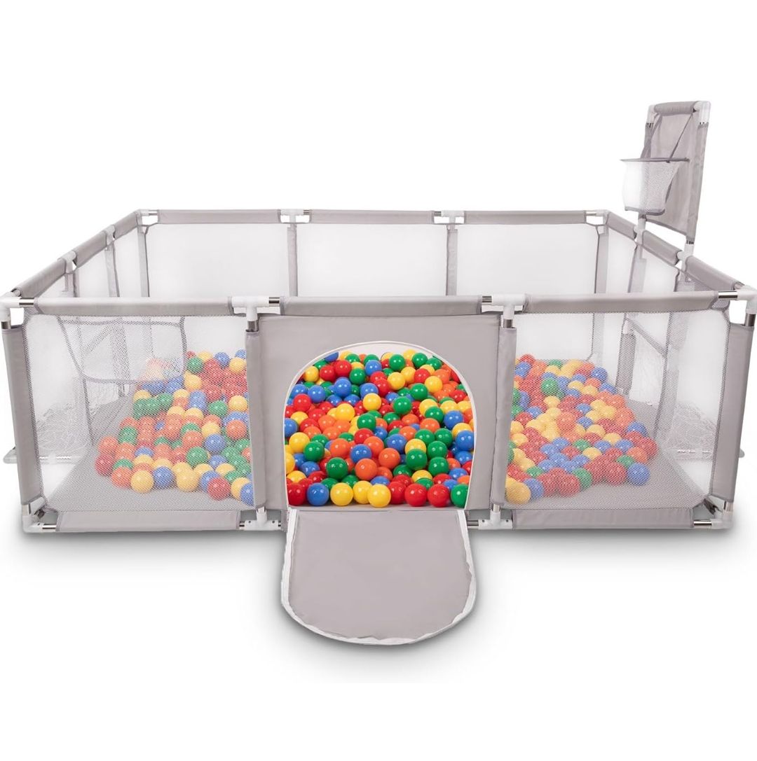 Playpen Big Playground with 30 Balls for Kids and Babies, Dark Blue