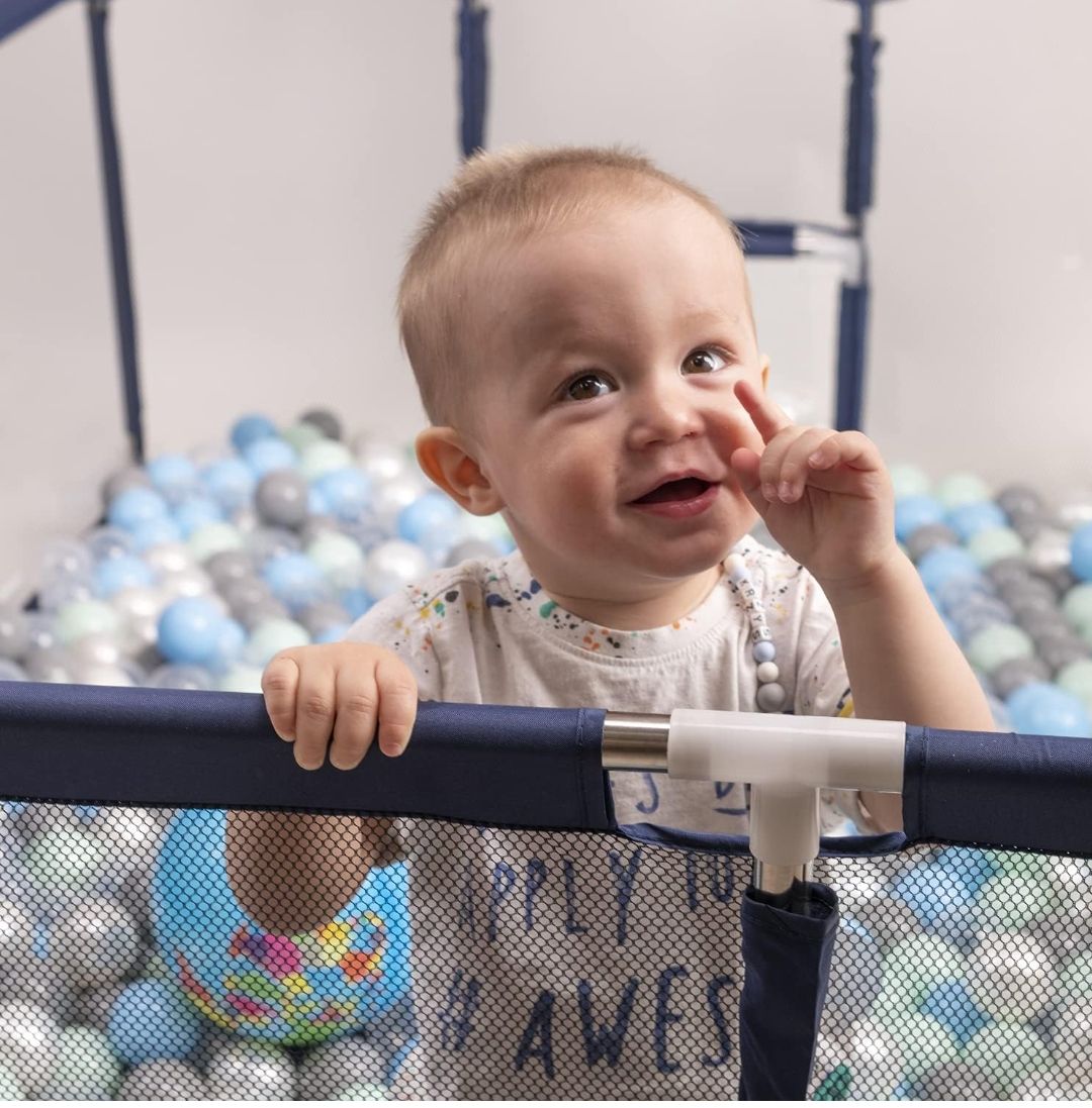 Playpen Big Playground with 30 Balls for Kids and Babies, Dark Blue