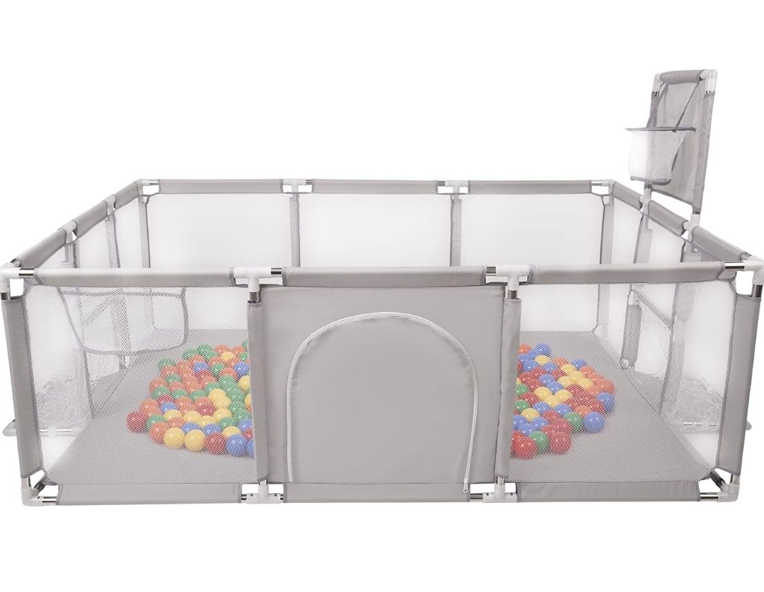 Playpen Big Playground with 30 Balls for Kids and Babies, Dark Blue