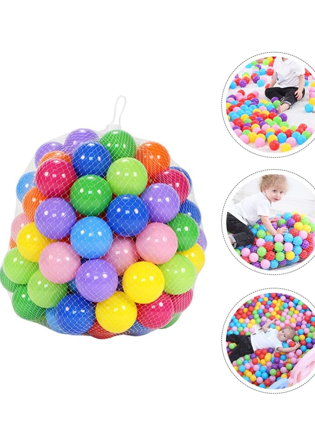 50pcs Kids Pit Ball Play Tent Ocean Ball Crush Proof Sensory Stress Balls Bath Time Toy Baby Shower Gifts for Toddlers Baby Kid Random Colors