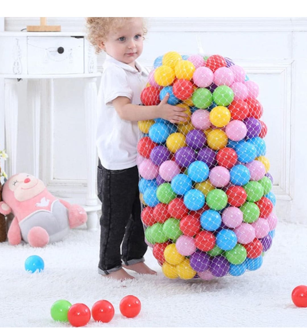 50pcs Kids Pit Ball Play Tent Ocean Ball Crush Proof Sensory Stress Balls Bath Time Toy Baby Shower Gifts for Toddlers Baby Kid Random Colors