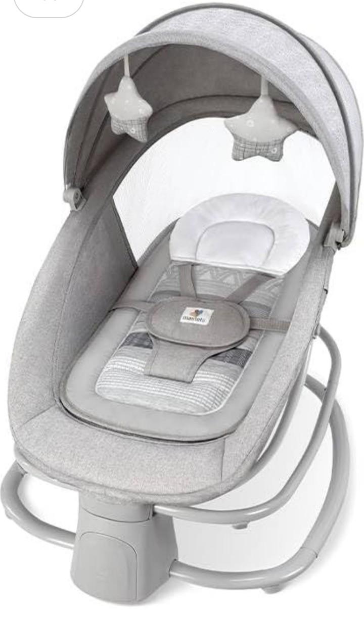 Mastela Premium Deluxe 4In 1 Swing, Rocker, Stationery Seat and Bassinet-Automatic Electric Baby Swing with Adjustable Swing Speed, Soothing Music Baby Rocker Suitable for 0-3 Years