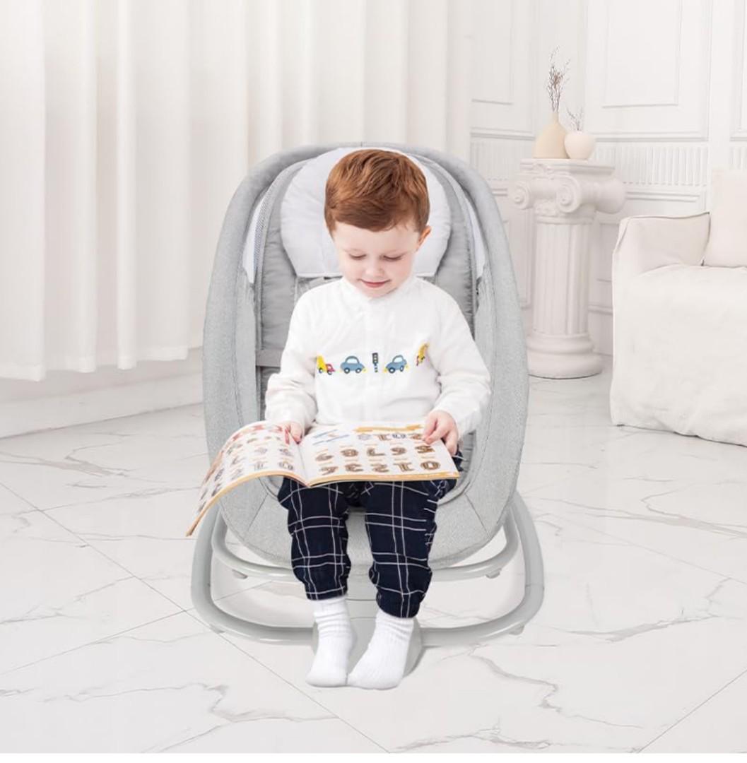 Mastela Premium Deluxe 4In 1 Swing, Rocker, Stationery Seat and Bassinet-Automatic Electric Baby Swing with Adjustable Swing Speed, Soothing Music Baby Rocker Suitable for 0-3 Years