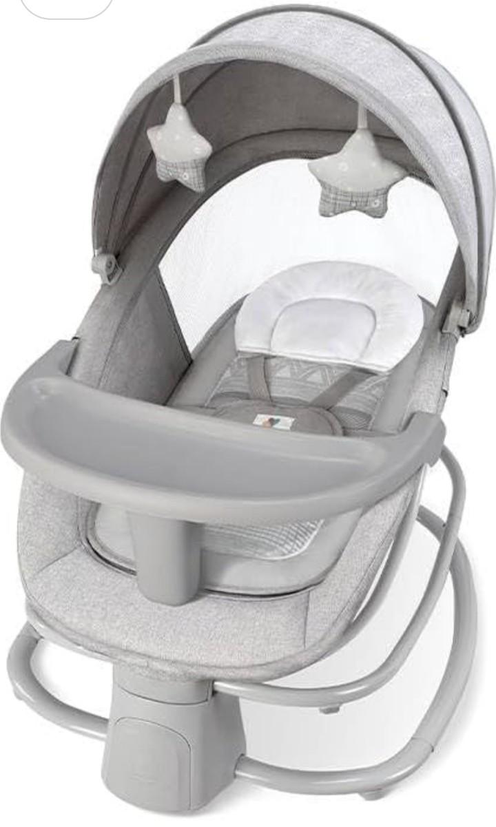 Mastela Premium Deluxe 4In 1 Swing, Rocker, Stationery Seat and Bassinet-Automatic Electric Baby Swing with Adjustable Swing Speed, Soothing Music Baby Rocker Suitable for 0-3 Years