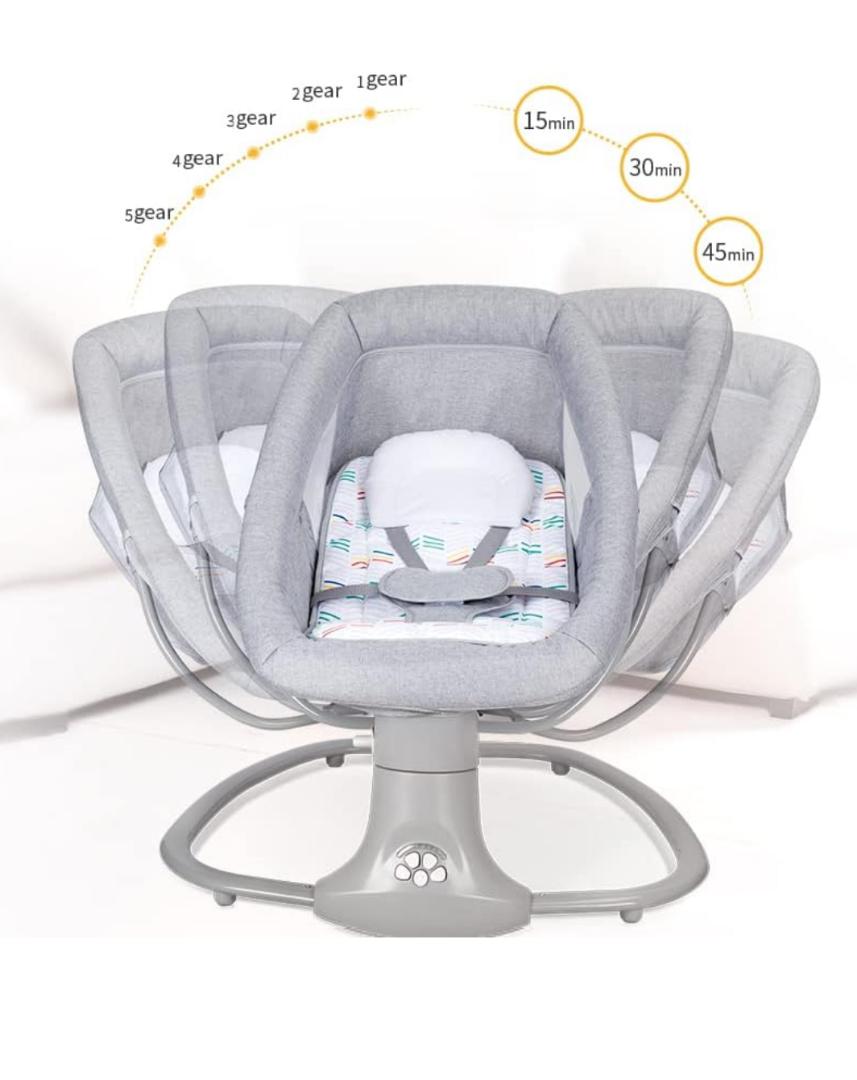 Mastela Baby Swing for Infants Rocking Chair with Remote Control 3-in-1 Adjustable backrest Baby Bouncer Electric Adjustable Rocking Chair