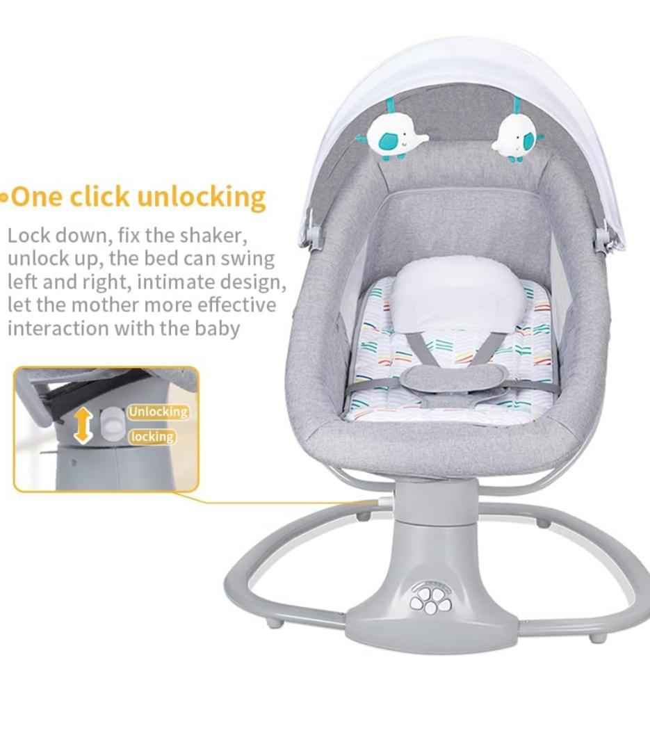Mastela Baby Swing for Infants Rocking Chair with Remote Control 3-in-1 Adjustable backrest Baby Bouncer Electric Adjustable Rocking Chair