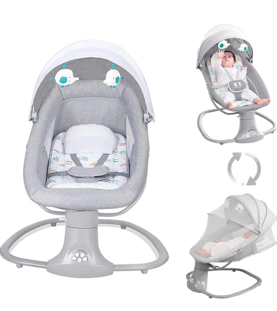 Mastela Baby Swing for Infants Rocking Chair with Remote Control 3-in-1 Adjustable backrest Baby Bouncer Electric Adjustable Rocking Chair