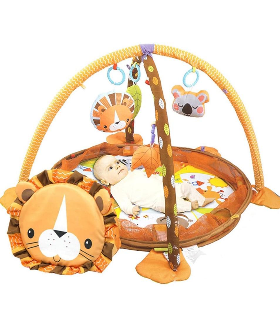 3 In 1 Baby Play Mat For 0-1 Year Old Baby Crawling Gym Mat Turtle Room Pool Support Net,1 Count,Multicolor