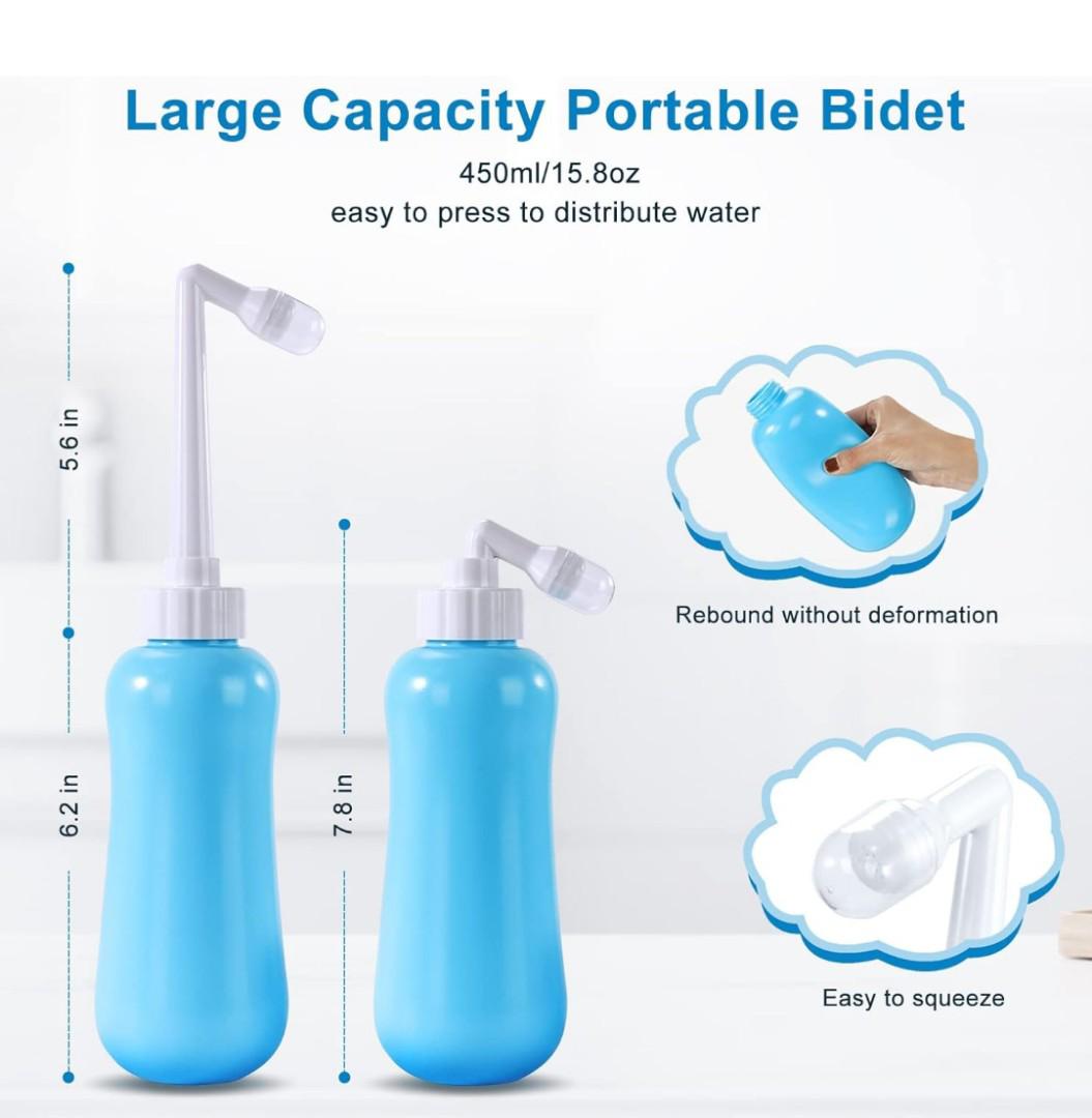 Portable Bidet Travel Large Capacity 450ml(15oz) Personal Bidet Toilet Handheld Bidet Blue