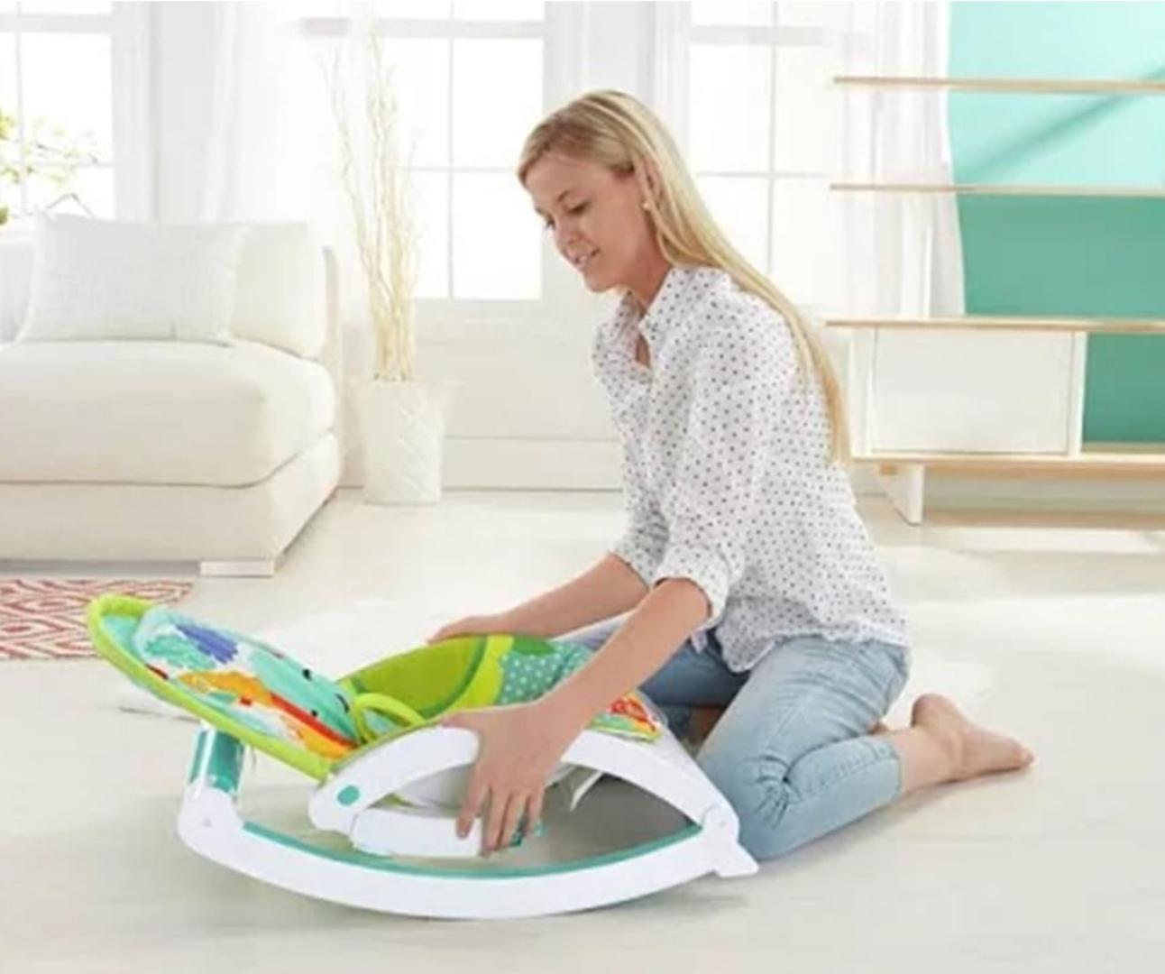 Newborn Baby Musical Bouncer Rocker, Baby Chair from Birth, 2 in 1 Newborn Baby Swing Vibration Chair, Infant to Toddler Rocking Chair, Feeding Tray & Toy Bar, Baby Feeding Chair, 0-36 Months