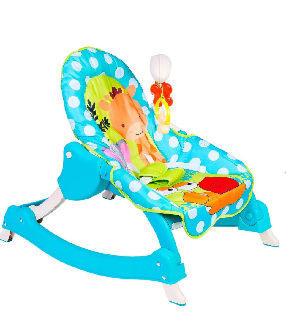 3 Adjustable Level Backrest Musical Baby Rocking Chair With Feeding Area Vibrations