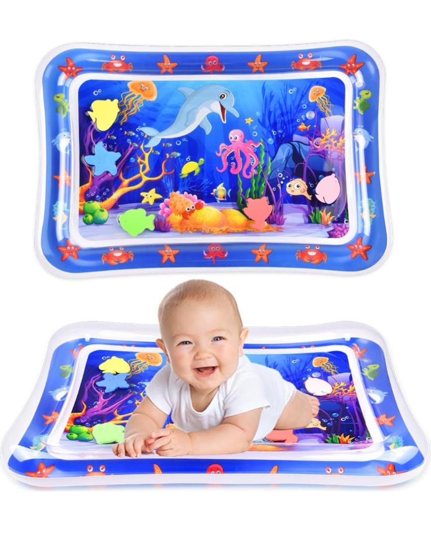 Baby Tummy Time Water Mat for Babies, Baby Toys Gifts for Newborn Infant 3 6 9 12 Month Baby Boy Girl  Inflatable Activity Play Sensory Mat Toddler