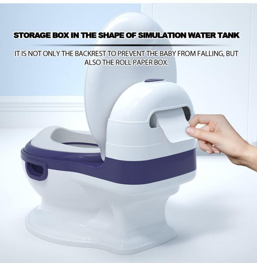 Potty Training Toilet, Realistic Potty Training Seat, Toddler Potty Chair with Soft Seat, Removable Potty Pot, Toilet Tissue Dispenser and Splash Guard, Non-Slip for Toddler& Baby& Kids