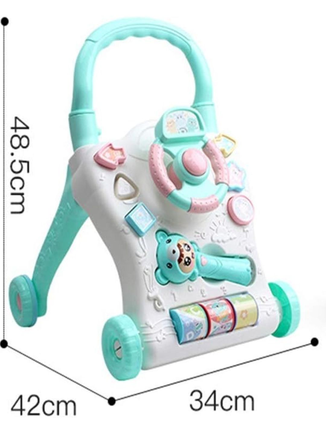 Baby Simple Walker 2 in 1 Walker Slider Designed for Babies Interactive Baby Walker Two Color Improved Folding Walker (Color: Blue, Size: 19.1 x 16.5 x 13.8 inches (48.5 x 42 x 35 cm)