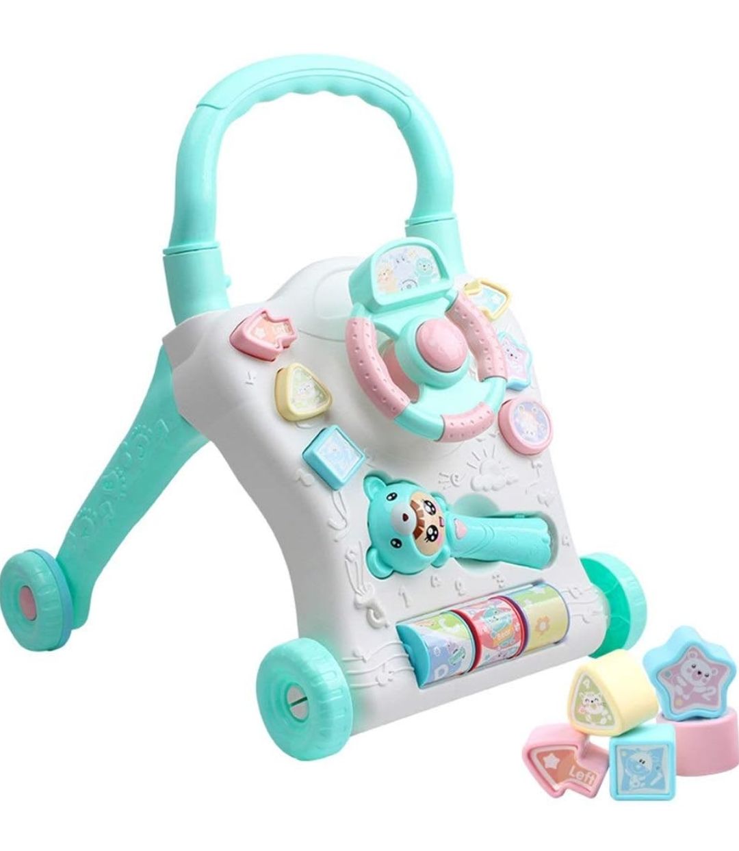 Baby Simple Walker 2 in 1 Walker Slider Designed for Babies Interactive Baby Walker Two Color Improved Folding Walker (Color: Blue, Size: 19.1 x 16.5 x 13.8 inches (48.5 x 42 x 35 cm)