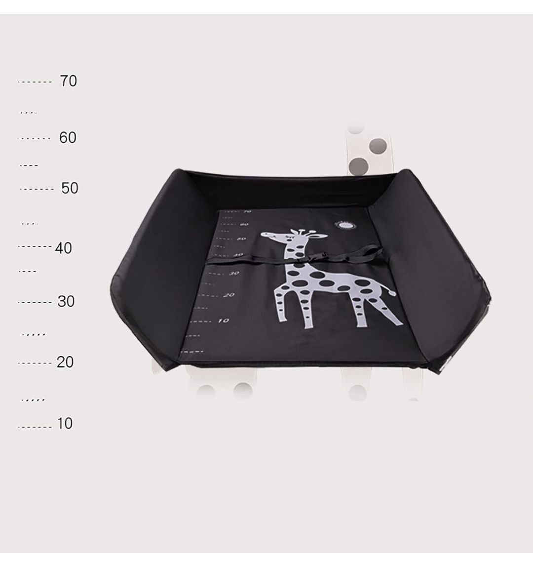 Baby Massage Table With Wheels, Adjustable Height Folding Portable Baby Shower Table Dressing Table, With Clothes Drying Rack & Storage Rack For Infant,black flagship models