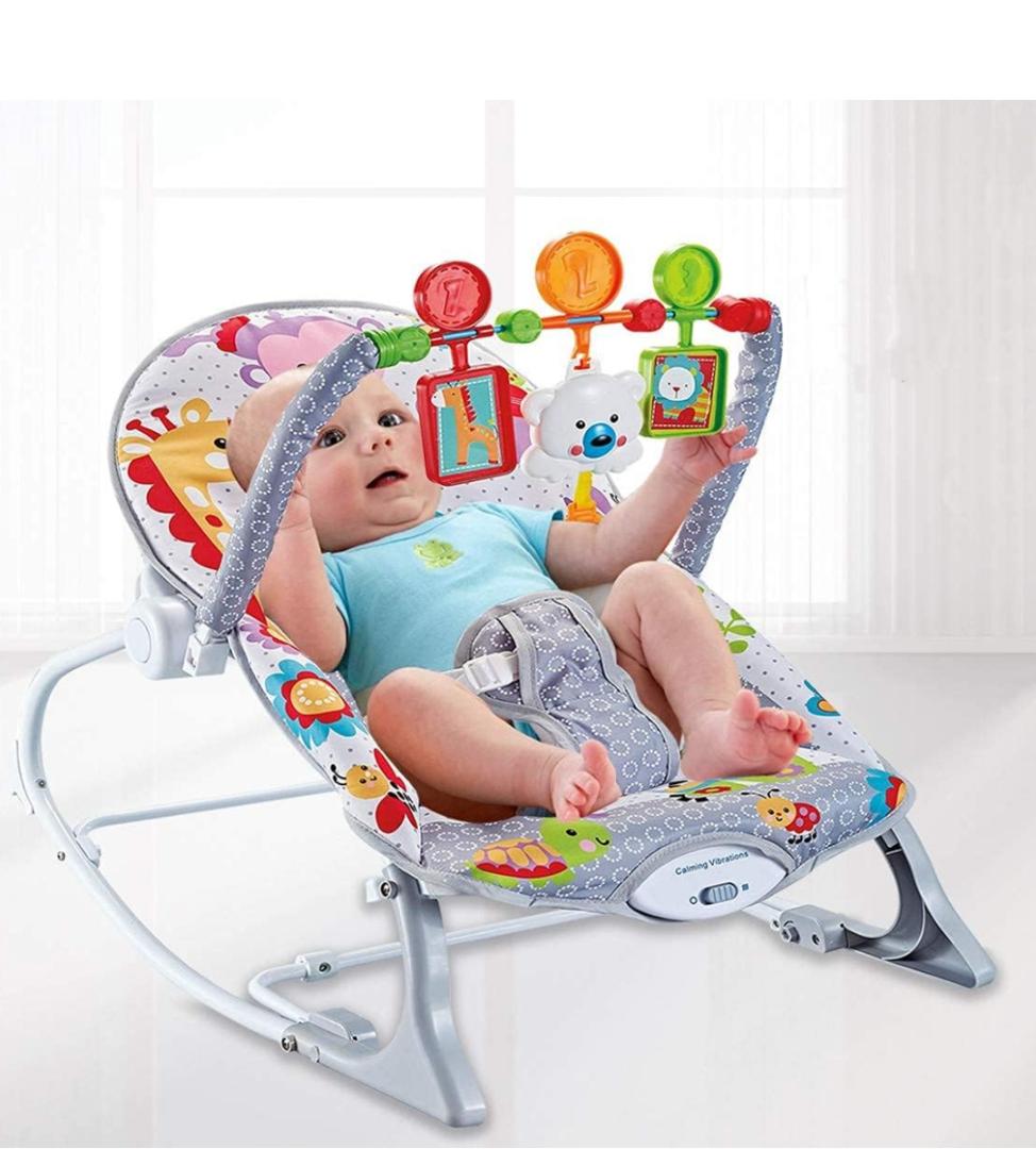 Baby Rocking Chair Baby Multi-Function Music Vibration Rocking Bed Lightweight Foldable Children Rocking Rocking Chair To Coax Baby Recliner