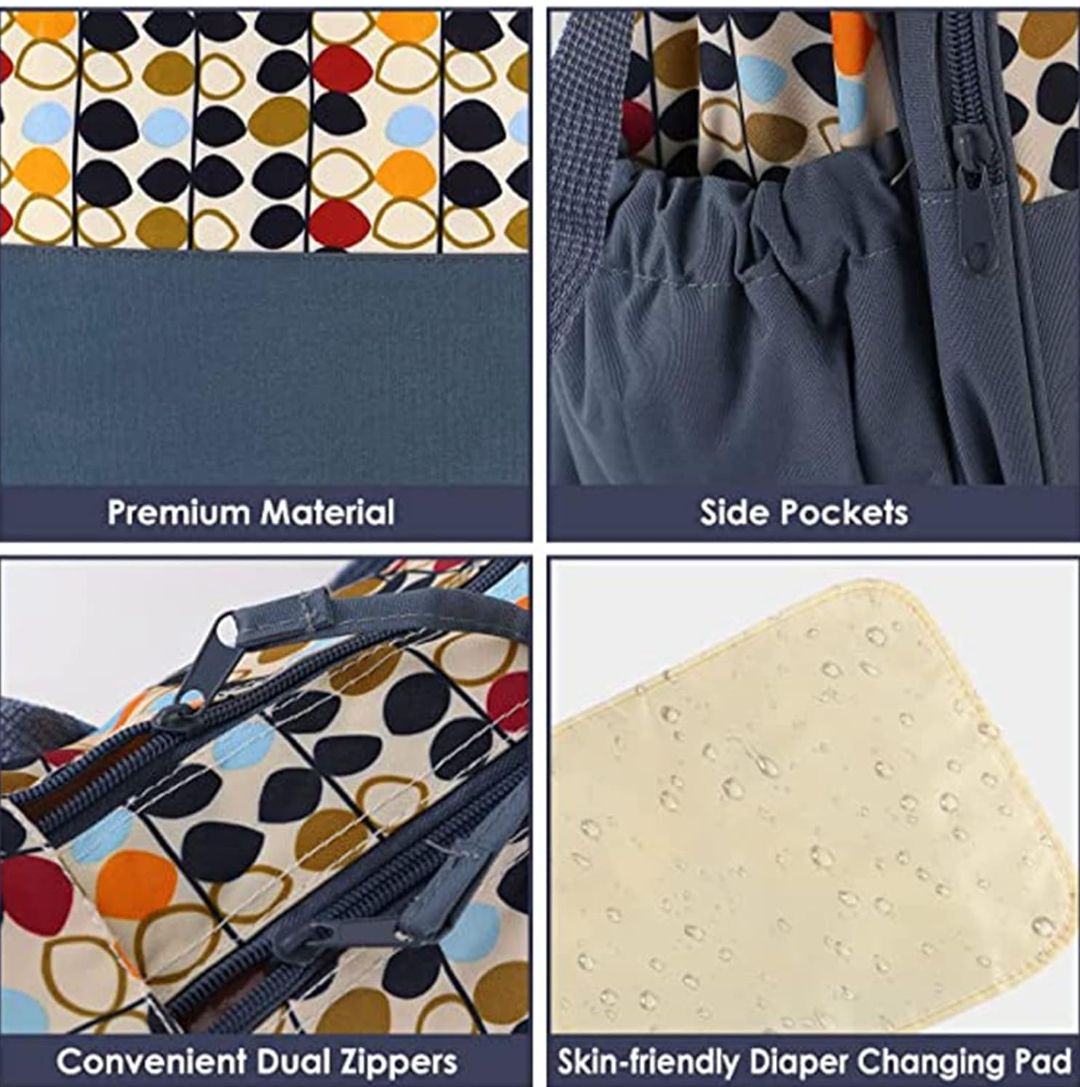 5 Pcs Multifunctional Set Baby Changing Diaper Nappy Bag, Maternity Mummy Handbag, Portable Nappy Basket Storage Organiser, Maternity Baby Bag for Boys and girls